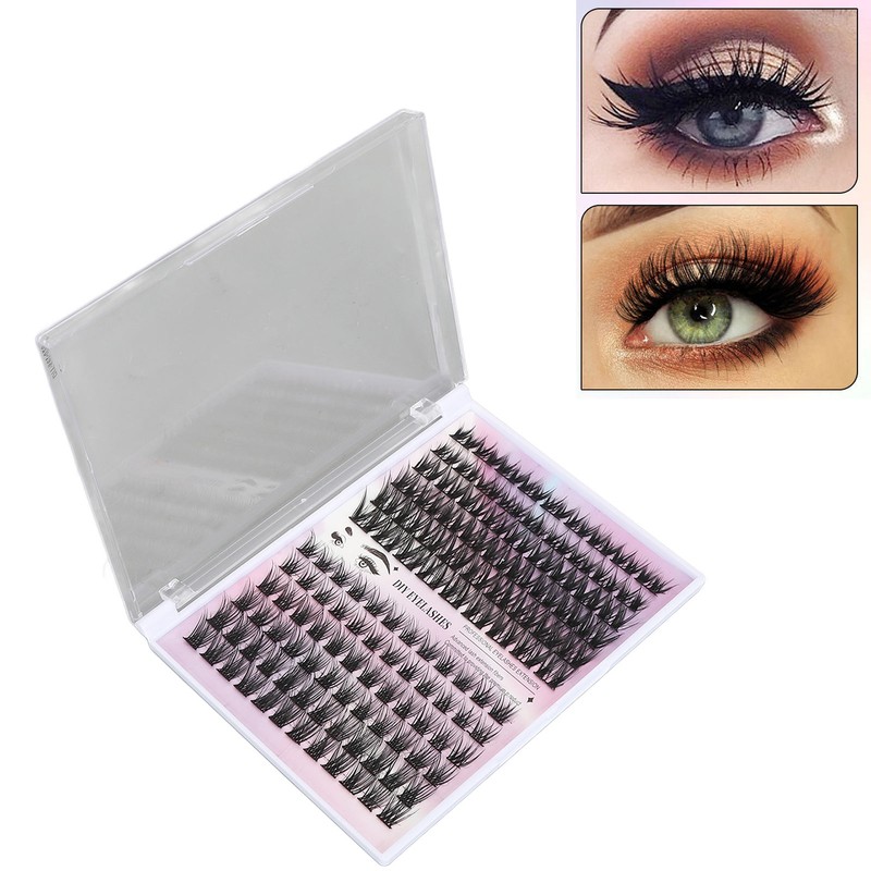 126 Cluster Lashes 10‑14mm Fluffy D Curl Individual Lashes for