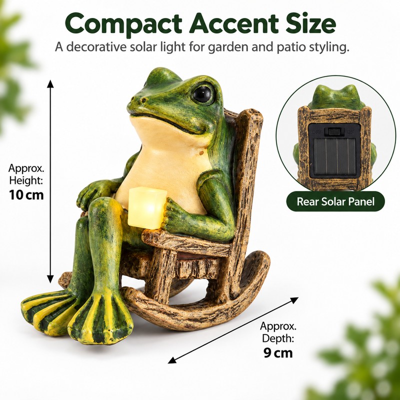 Solar Frog Garden Light for Outdoor Decoration – Waterproof Resin
