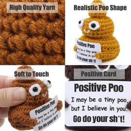 Avgiedy Positive Poop- Funny Gag Gifts for Brother, Dad, Best Friends, Coworkers, Teen Boy, Cute Crochet Poo Home Office Decor Stocking Stuffers-3 Pack