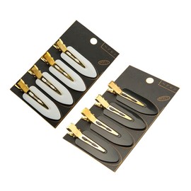 Healvian 8pcs Seamless Hair Clips No Crease Leaf Shape Bangs Positioning Clamps for All Hair Types Lightweight Makeup Tool for Women and Girls Black White