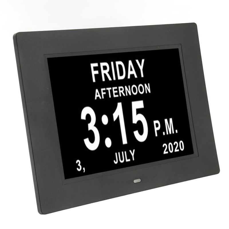 Digital Day Clock 7 Inch Auto Dimmable Clock with Unabbreviated