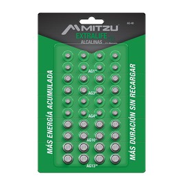 Kit 40 Pilas Alcalinas Tipo Botón 1.5Vcc | AG1, AG3, AG4, AG10, AG13 AG-40