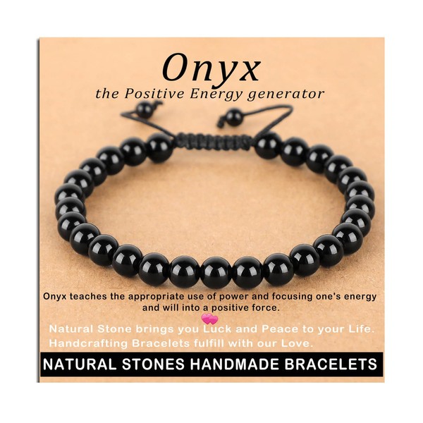 6mm Black Onyx Bracelet - Stone of the Positive Energy