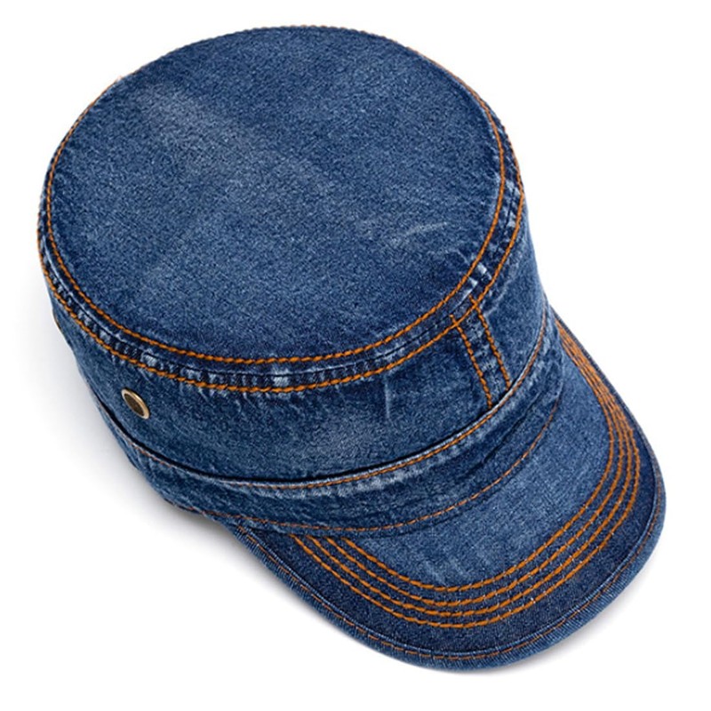 2 Pack Men's Cotton Military Caps Cadet Army Caps Vintage