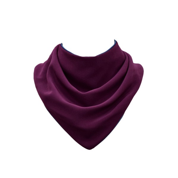 Care Designs Adult Neckerchief Bib - Stylish & Dignified Scarf Style Clothing Protector, Soft Feel & Comfortable, Absorbent, Waterproof, Machine Washable (Aubergine)