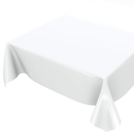 Oilcloth Tablecloth Oilcloth Washable Tablecloth Plain Gloss Plain White Cut Edge 160 x 140 cm