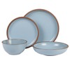 Gibson Elite Lagos 16 Piece Double Bowl Dinnerware Set, Light