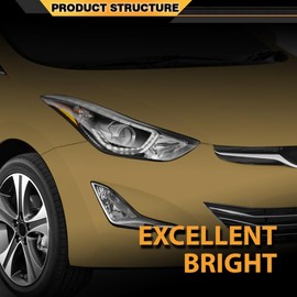 CNNELL Projector LED DRL Headlights Compatible with Hyundai Elantra 2014-2016 HY2502186, 92101-3Y510 Clear lens Black Housing Amber Reflector Driver Right+Left Side
