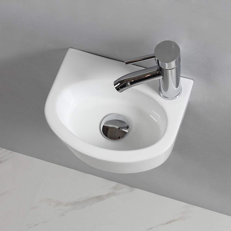 Wall Hung Basin Sink Small Cloakroom Basin Rectangle Ceramic Wash