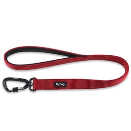 Lightweight Aluminum Alloy Hook Buckle, High-grade Upgraded Traffic Durable Nylon 24 inch Short Leash, with soft Neoprene Lining Handle, Professional Training (24 Inch Long, Red)