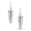 Montana Silversmiths Womens Montana Silversmith Hawk Feather Opal Earrings Silver/Opal