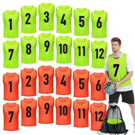 Antoyo Soccer Pinnies Youth with Numbers Scrimmage Team Pinnies Practice Vests Pinnies Jerseys for Basketball Soccer Football Bibs for Youth Adult