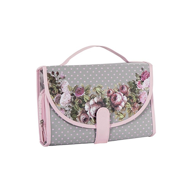 ORVAL CREATIONS - Beauty Case Rossa Pois e Rose 18x27x8cm