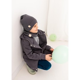 Bubalove Hats and Scarf Set for Boys, Girls, Baby, Sizes 0mc to 12 Years+ Many Colours, Spring Autumn Sets, Cotton Hats, Hand Stitched, charcoal