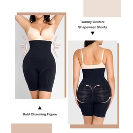 Lover-Beauty Women's High Waist Shapewear Tummy Control Shorts Seamless Shapewear Shorts Girdle Shorts Body Shaper Shorts Black