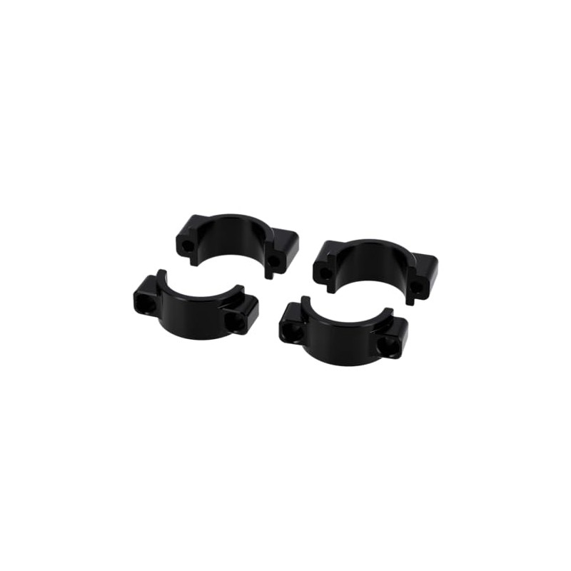 Set of CNC Mudguard Clamps with Screws, Black Anodised for