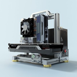 PC Chassis Desktop Computer Open Case Well Cooled Chassis Aluminum Material Test Bench includes Type-C Support Motherboard (ITX)