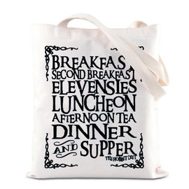 Second Breakfast Club Gift Lord Academia Literature Reader Tote Bag The Shire Gift Rings of Power Bookish Handbag (Dinner Supper)