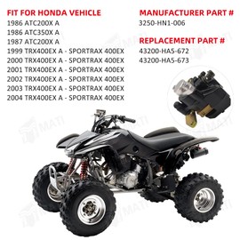 M MATI Rear Brake Caliper for Honda 400EX TRX400EX Sportrax 1999-2004 ATC200X ATC350X 1986-1987 with Parking Brake Off 43250-HN1-006&06435-HA5-671