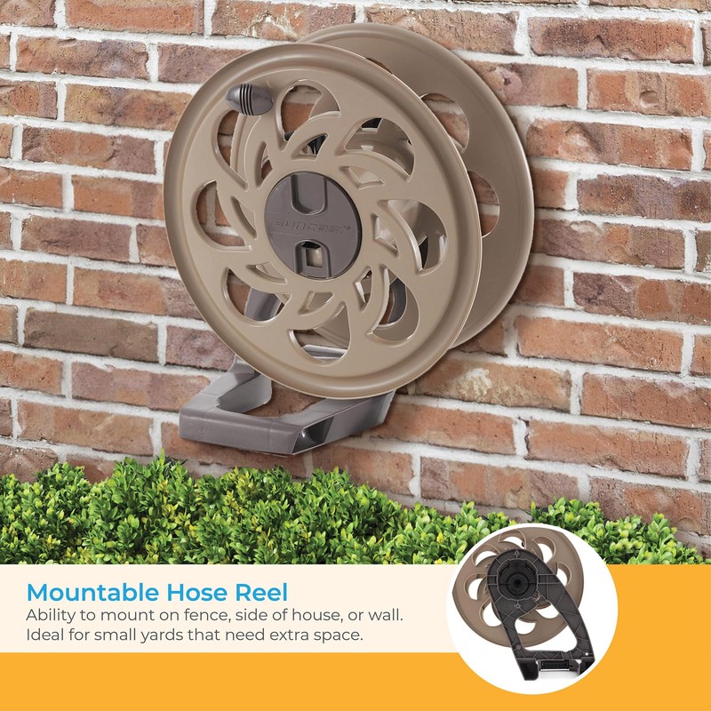 Suncast 125 ft. Sidetracker Wall Mount Garden Hose Reel with