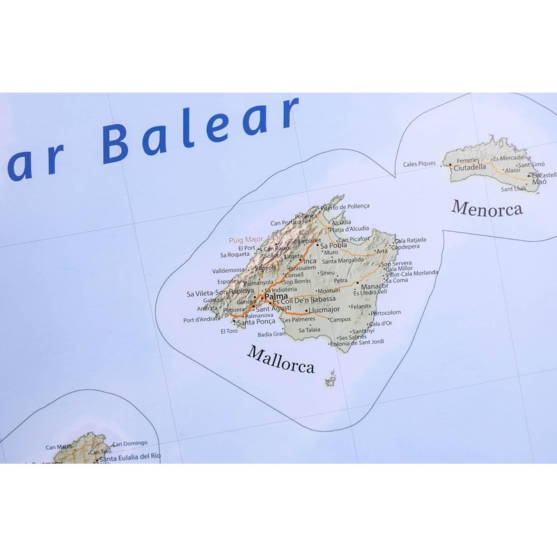 GeoMetro: Large map of Spain with full lamination (wall map)