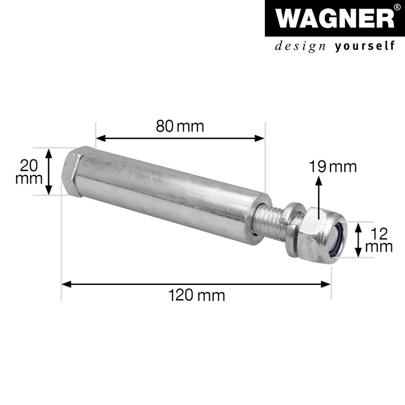 Wagner axle material for wheel 260/400 - diameter 20 x
