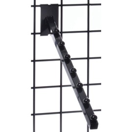 7-Ball Waterfall Hook for Grid Panels Black