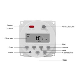 Digital Timers, 8 ON/OFF Per Day, Manual/Automatic Switchboard/Wall Mounting, Programmable Timer, Household for Lighting, DIY Electrical Appliances