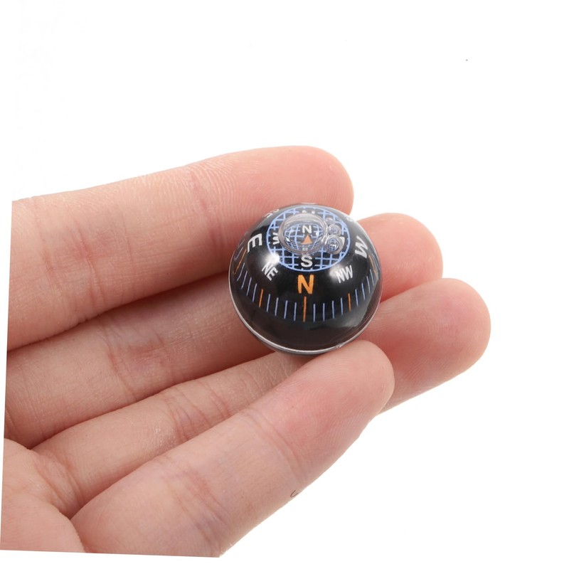 Totority Mini Black Ball Compass for Car Dashboard Durable Plastic