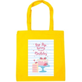 Hippowarehouse Hip Hip Hooray its Your Birthday Tote Shopping Gym Beach Bag 42cm x38cm, 10 litres