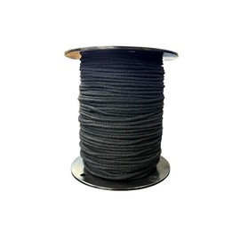 600 FT Black Trickline Rope #4 – Strong Cotton Braided Jacket with Synthetic Filament Core – Heavy Duty Utility Cord for Slacklines, Rigging, Crafts, and Everyday Use