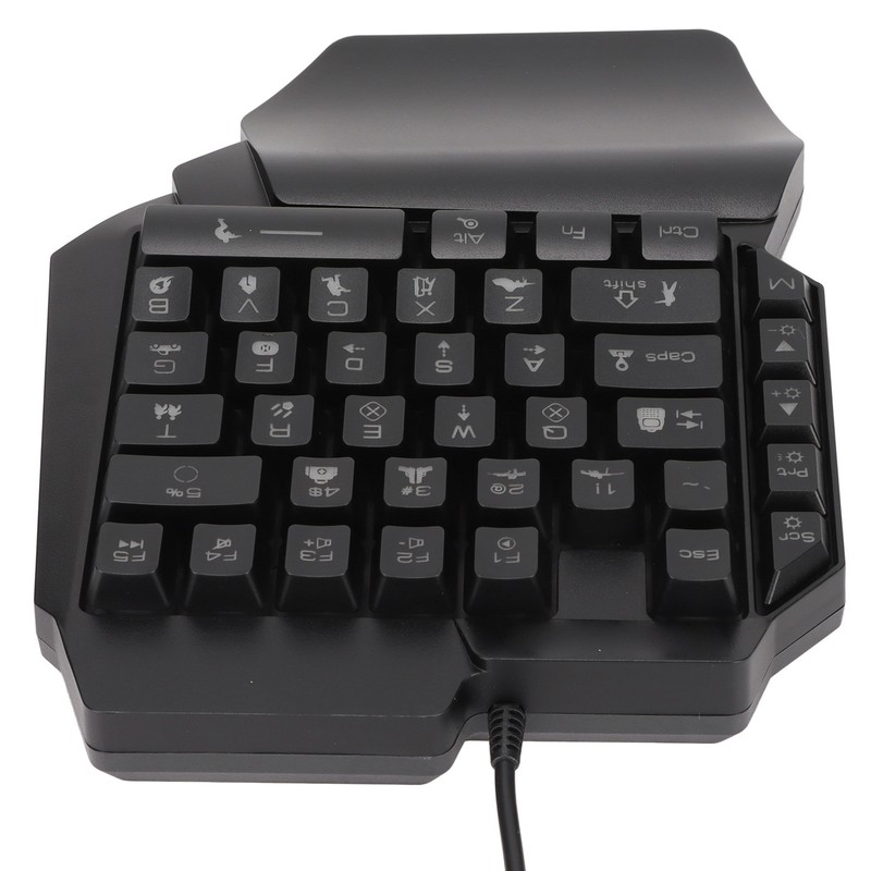 One Handed Gaming Keyboard 39 Keys Luminous Ergonomic Design Anti