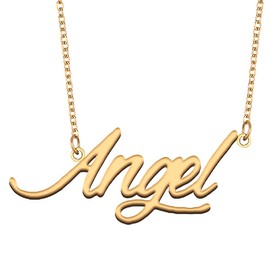 GR35Z9 Angel Name Necklace Gift for Her His Friend Fans Birthday Wedding Christmas Party