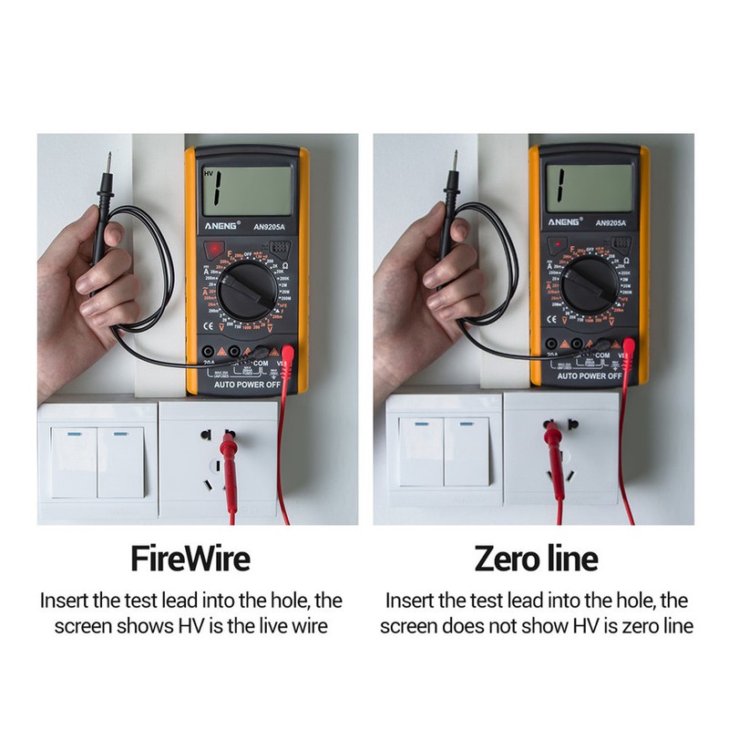 ANENG AN9205A Digital Multimeter 3 1/2 LCD Display 1999 Count