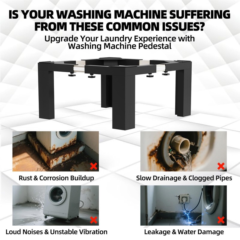 GCCSJ 12" Height Washer and Dryer Pedestal, Heavy-Duty Universal Stainless