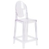 Pemberly Row Oval Back Ghost Counter Stool in Transparent Crystal