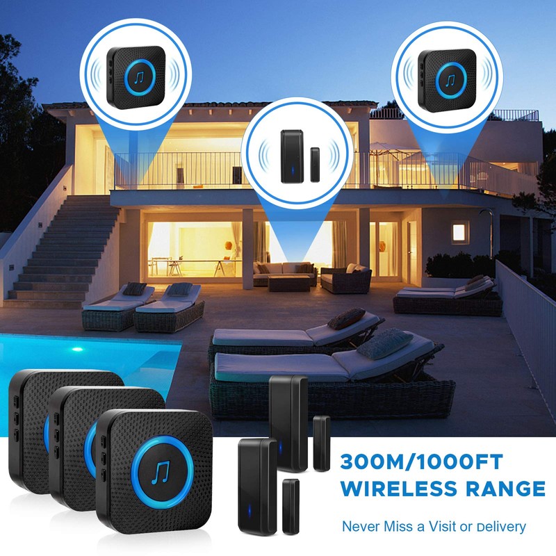 ChunHee Wireless Door Open Alarm Chime 600ft Operating Range 58