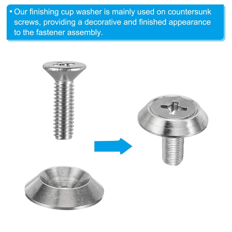 PATIKIL 10pcs M5 Finishing Countersunk Washers 14mm Diameter 3mm Height