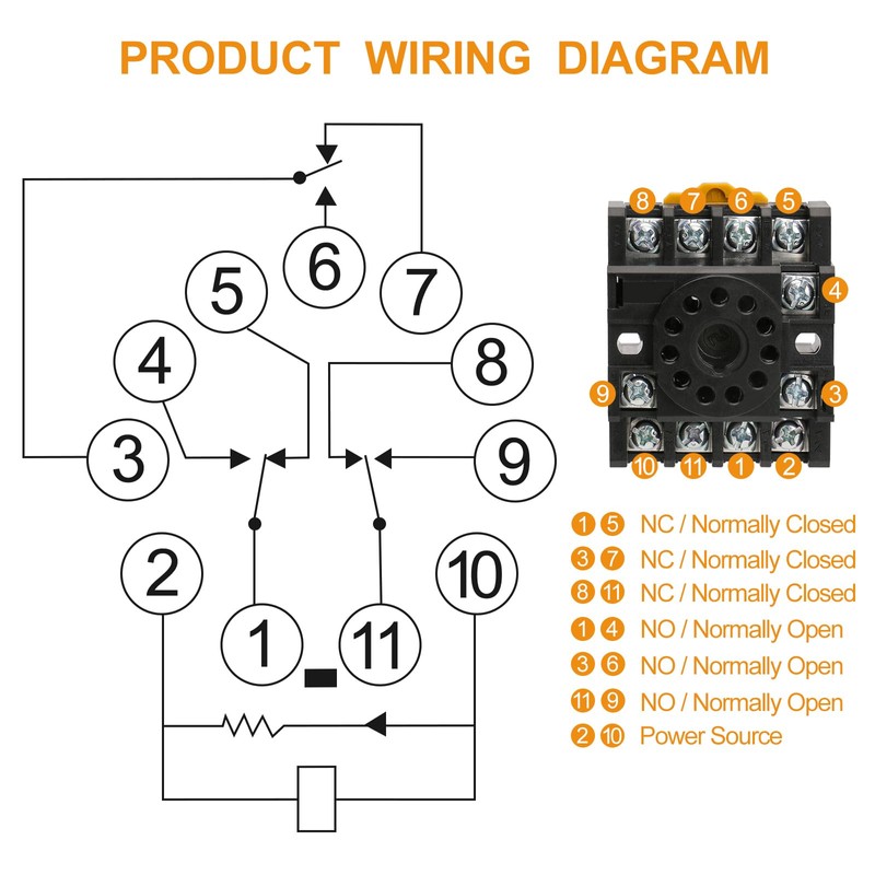 Weasch 2Pcs Power Relay MK3P-I, AC 110V Coil, DPDT, 11