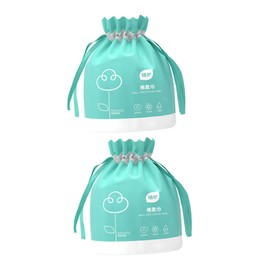 Baluue 2-pack of Soft and Gentle Disposable Face Towelettes Wet and Dry 80 Sheets Total Makeup Remover and Cleansing for Travel Green