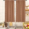 zokyer Boho Kitchen Curtains Brown and White Geometric Modern Farmhouse
