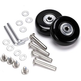F-ber Luggage Suitcase Wheels Replacement Kit 50mm x 18mm with ABEC 608zz Inline Outdoor Skate Replacement Wheels, One Set of (2) Wheels (OD:50 W:18 ID:6 Axles:30)