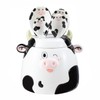 Sizikato 4pcs Porcelain Measuring Spoons with Base, Cow Shaped Ceramic