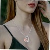 SAFIGLE Rhinestone Necklace for Women Heart Shape Jewelry Necklace for