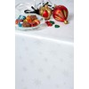Diana Cowpe WHITE CHRISTMAS SEASONAL STAR PATTERN TABLECLOTH Metallic Silver