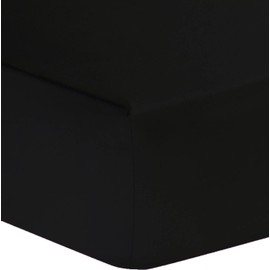 Allure Bedding Extra Deep Fitted Sheets 40cm 16″ Box Polycotton Plain Dyed Non Iron Luxury Durable Quality Breathable Fitted Sheet Single Double King Super King (Black, Super King)