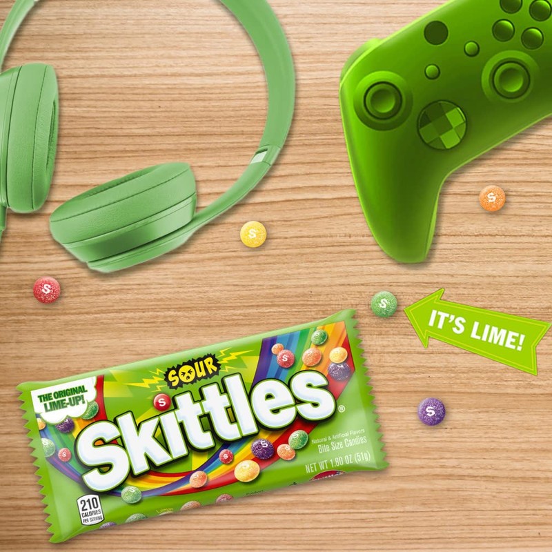 SKITTLES Sours Individually Wrapped Full Size Chewy Candy Packs, 24
