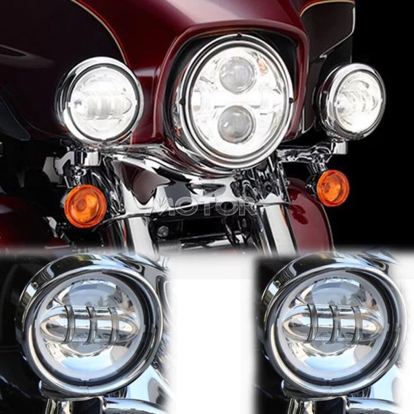 Unbranded 2x Chrome 4.5" LED Auxiliary Passing Lights Lamp for