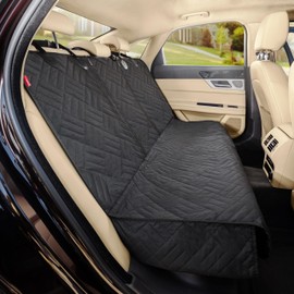 Helteko Dog Car Seat Cover for Back Seat - Extra Durable Bench Seat Protector with Side Flaps, 100% Waterproof, Scratchproof, and Non-Slip - Universal Fit for Cars, Trucks, and SUVs - Black