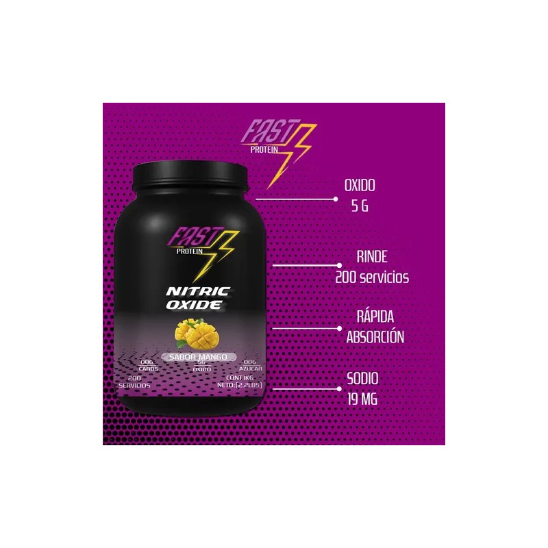 Óxido Nítrico Fast Suplement 1kg 200 Serv Varios Pre Entreno